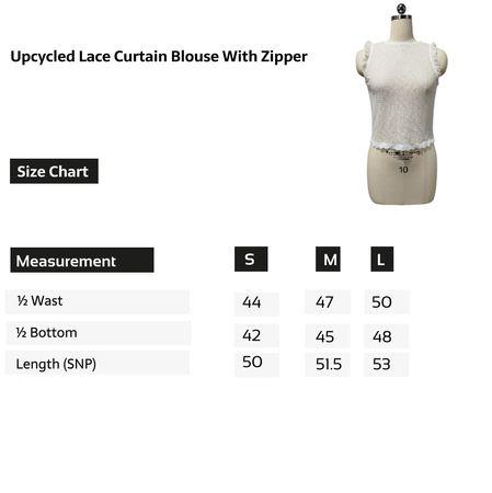 SS25 Upcycled Lace Curtain Blouse With Zipper