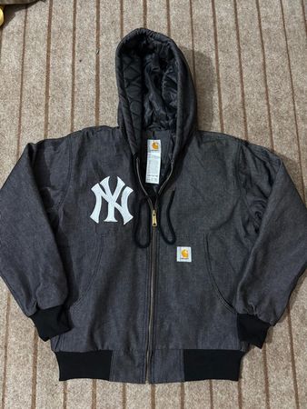 REW-Carhartt X NY (Yankees) Black Denim Reworked Style Active Jackets