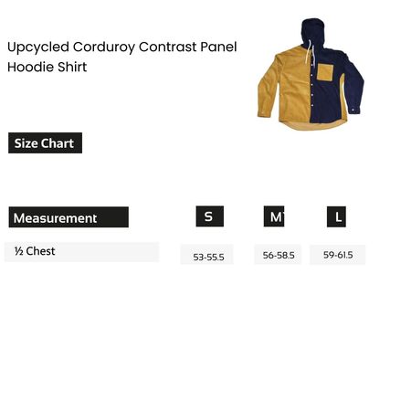 SS25 Upcycled Corduroy Contrast Panel Hoodie Shirt