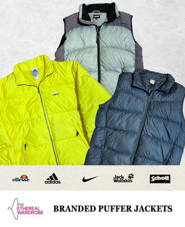 Branded Puffers Vintage Nike, Adidas, Ellesse, Schott & Jack Wolfskin