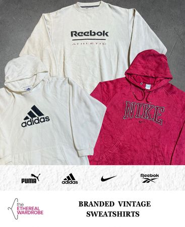 ブランドヴィンテージスウェットシャツ Nike, Adidas, Reebok, および Puma