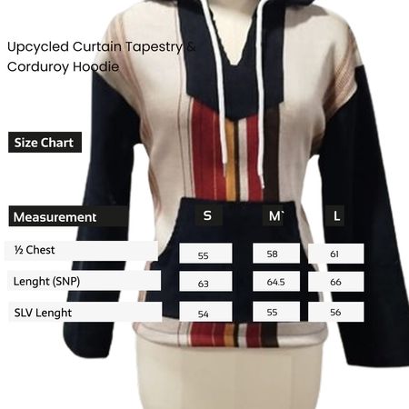 SS25 Tapisserie en rideau upcyclée et hoodie en velours côtelé