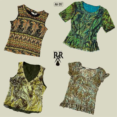 Y2K Boho Earthtone Sleeveless Mix Tops (AA-317)