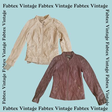 (FV-129) Vestes en cuir de couleur Y2K