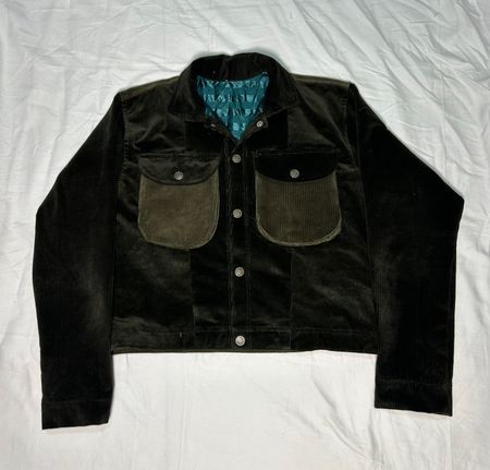 Upcycled Corduroy Jacket cargo style pocket WR_0003