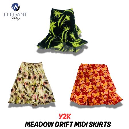 Y2K Meadow Drift Midi Skirts - EV0962