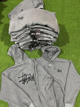 Rework style grey stussy hoodies