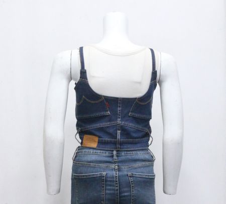 CR650 Upcycled Essential Denim Bustier Top
