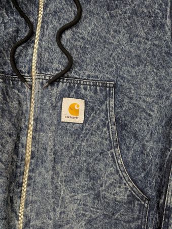 Vestes en denim lavées à l'acide reworkées Carhartt vintage