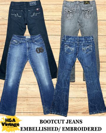 Y2K EMBROIDERED OR EMBELLISHED BOOTCUT JEANS