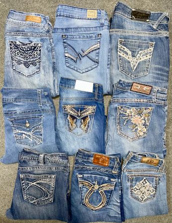 Jeans bordados Y2K
