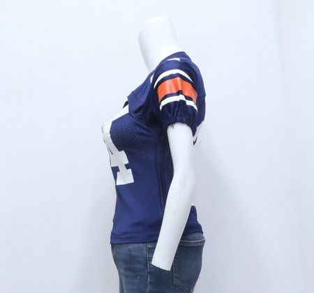 CR655 Upcycled  Retro Cut-Out Football Jersey Top