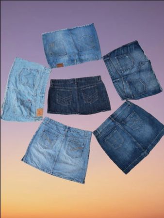 Oversized denim mini skirts (MSK-46)