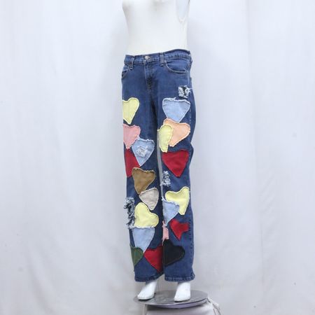 CR656 Upcycled HeartPatch Upcycled Denim Jeans