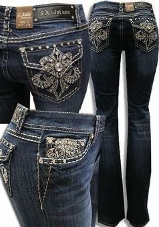 Embroidery Women  Y2K Flare Jeans.