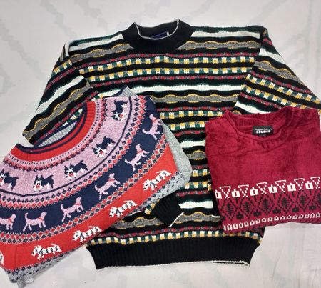 CRZ0186 Vintage Bunte Strickpullover