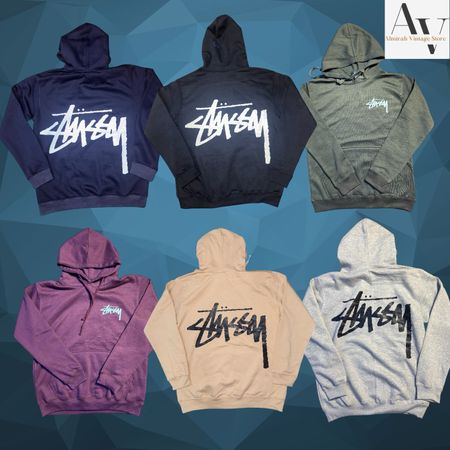 Stussy printed fleeces hoodies ( Rework style)
