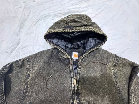 Veste Carhartt olive verte délavée style Rework