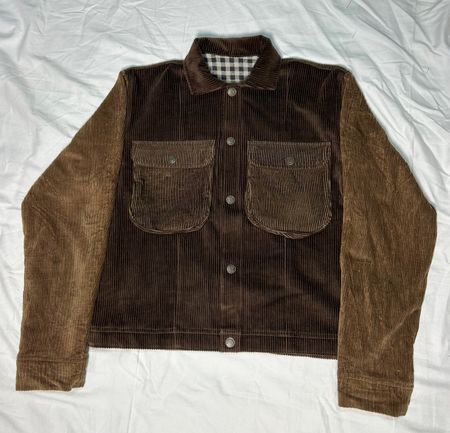 Upcycled Corduroy Jacket Cargo Style Pocket WR_0011