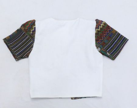 CR667 Upcycliertes Tribal-Panel-Crop-Top