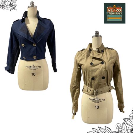 SS25 Upcycled Cropped Trench Jacket