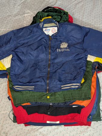 Retro sports team mixed brand jackets