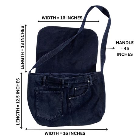 Upcycled Schwarze Denim-Tasche