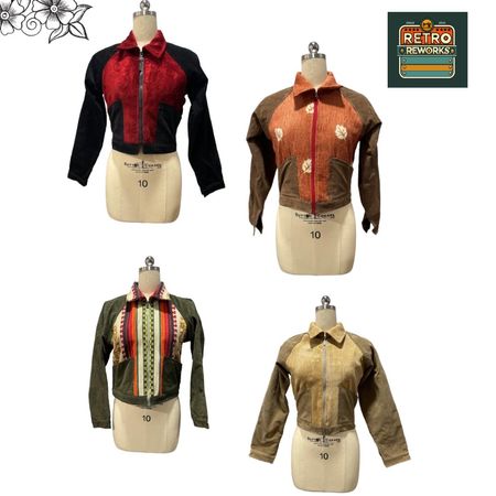 Veste à zip en velours côtelé et tapisserie de rideau upcyclée SS25