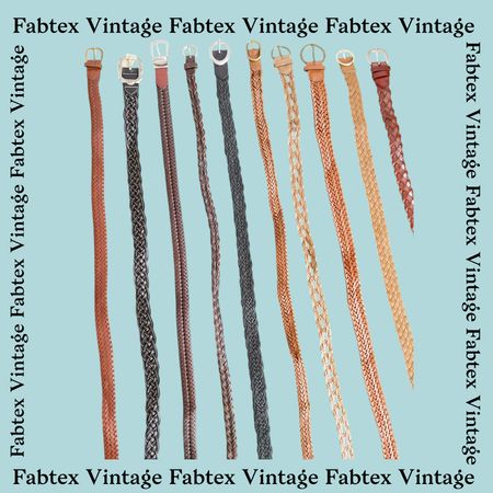 (FV-209) Vintage Braided Leather Belts Mix - Y2K BOHO Trend