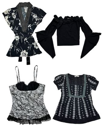 Gehe extra mit Blacks! Y2k Tops: TT-031