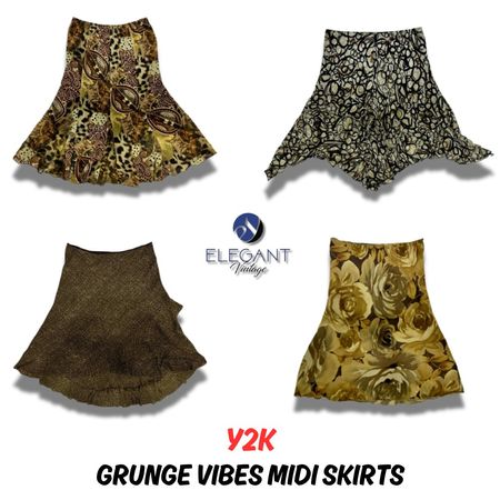 Y2K Grunge Vibes Midi Skirts - EV0086