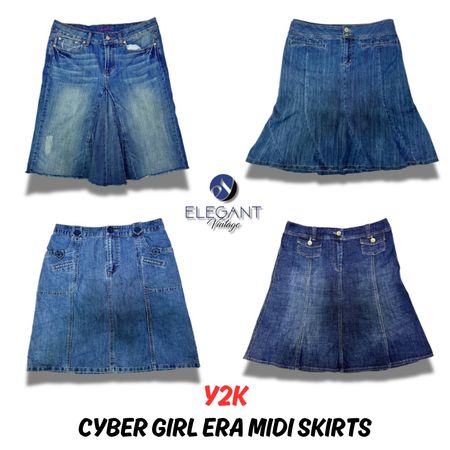 Y2K Cyber Girl Era Midi Skirts - EV0094