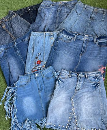 Saia midi de denim (2591)