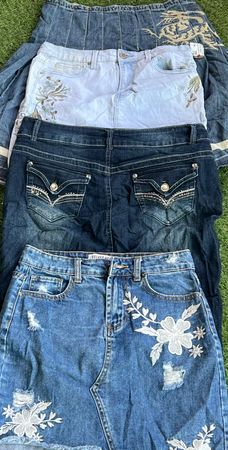 Denim midi skirt(2592)