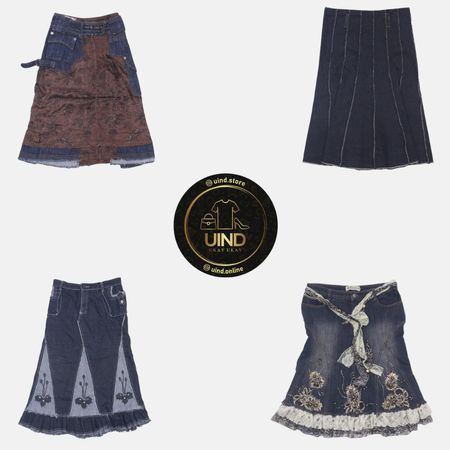 Gonne Midi in Denim Y2K