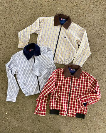 Upcycled Chaps Harrington Jacket