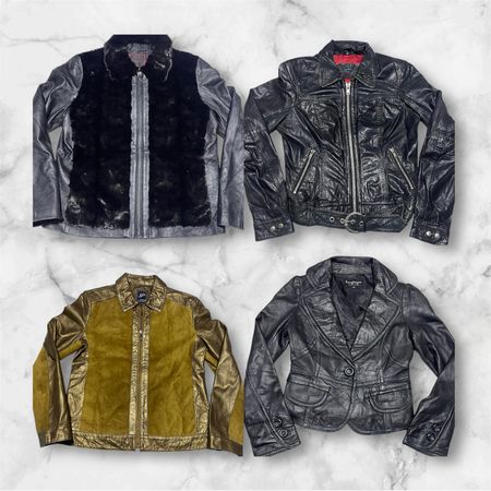 Jaquetas de couro femininas estilo Y2K
