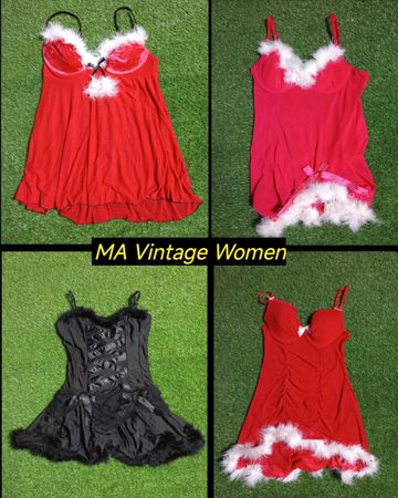 MAV#01,Christmas Santa lingerie net tops