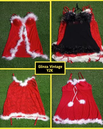 y2k natale babbo natale lingerie y2k top in rete meh#032