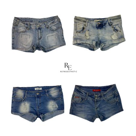 Y2K Unique Denim Shorts (RE-2328)