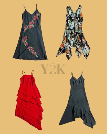 Robe de fête et robe glissante Y2K rêveuse (Yv-416)