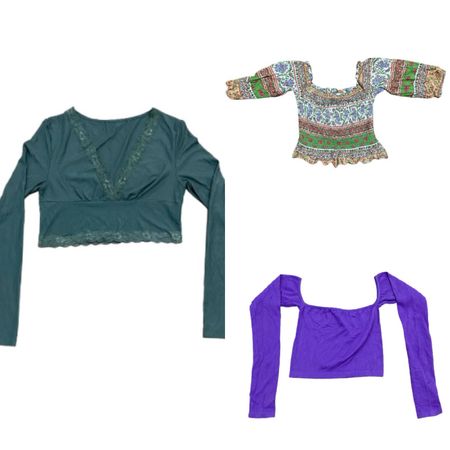 Langärmliges Cropped-Top