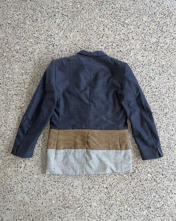 Blazer en patchwork tri-tonal upcyclé