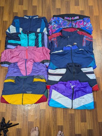 Crazy nylon windbreaker track jacket