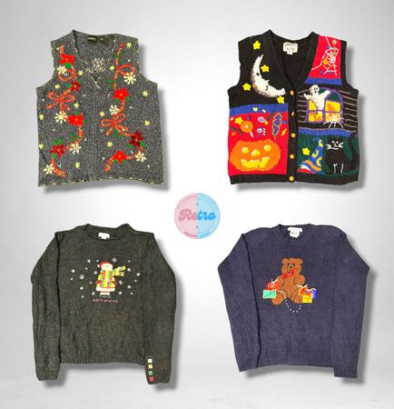 Cardigans de Malha Floral Y2K (E)