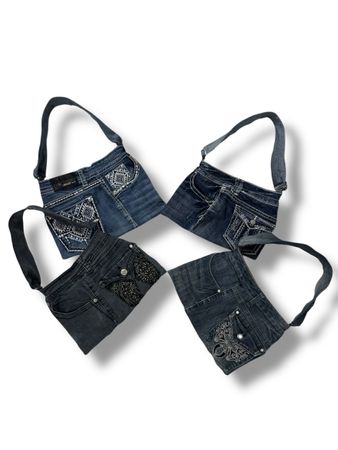 Y2K Upcycled Embellished Denim Handbag
