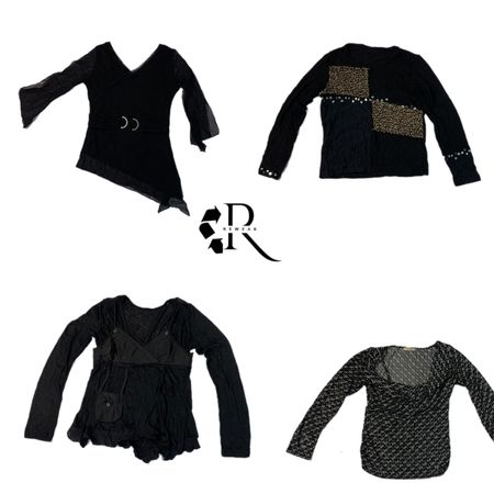 Y2K Black Mash full Sleeves tops (RE-1150)
