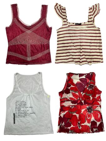 The Red & White Vogue Vista Tops: TT-036