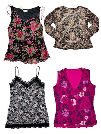 Y2K Floral Fairy Grunge Tops: TT-038