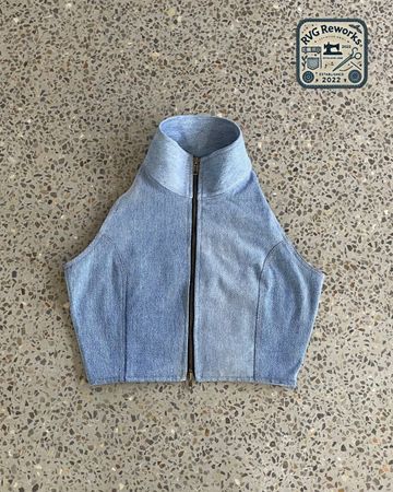 Upcycled Dual-Zip Denim Vest